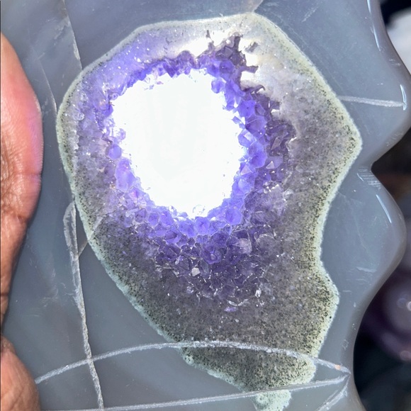 Amethyst, Quartz, & Agate Moon Custom carving AMAGTMOON-SML - Picture 6 of 8